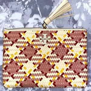 Limited Edition Luxury Tory Burch Woven Leather Pouch/Clutch 👝